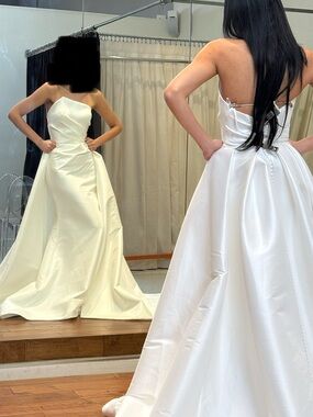 Wedding Dress with Detachable Mikado Train